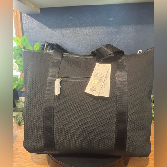 NWT Elliott Lucca Olvera Black Neoprene Laptop Weekender Tote - Picture 4 of 11